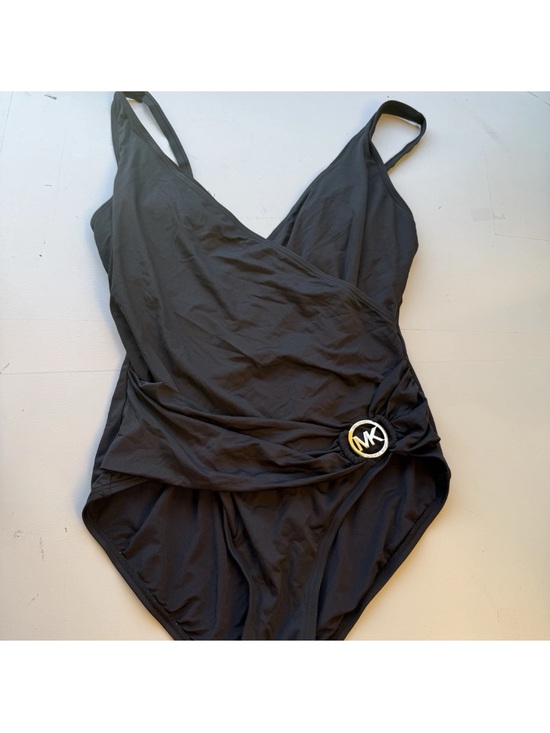 Michael Kors Other - Michael Kors Black One-Piece Swimsuit with Gold MK Emblem B9